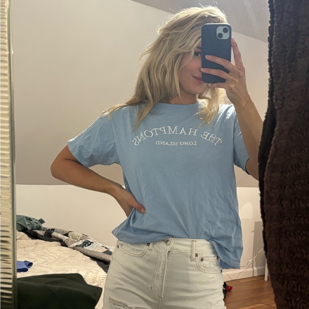 H&M Light Blue Graphic Tee